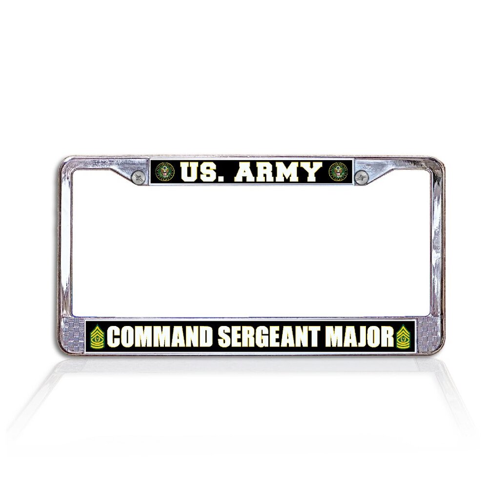 United States Army Command Sergeant Major Metal License Plate Frame